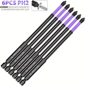 Resim 1/3/6 adet - 150mm 6 inç Kaymaz Yay Başlığı Güçlü Manyetik D1 Yüksek Sertlik Elektrikli Tornavida Ucu Elde Taşınabilir Elektrikli Matkap Ucu Aracı 