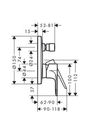 Resim Hansgrohe Rebris Ankastre Banyo Bataryası 