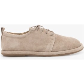 Resim Marjin Kadın Hakiki Deri Kadın Bağcıklı Maskülen Loafer Günlük Oxford Ayakkabı Bemor Bej Süet 