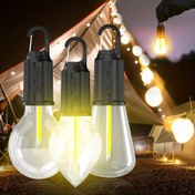 Resim Kanca ile LED Kamp Lambası - 600mAh Şarj Edilebilir, USB ile Çalışan, Yürüyüş ve Balıkçılık için Taşınabilir 