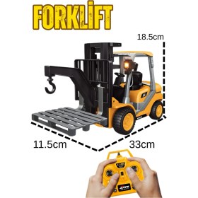 Resim Boratila Toys 2.4ghz 1:18 Uzaktan Kumandalı Işıklı Sesli Full Fonksiyon Şarjlı Forklift 