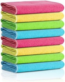 Resim MICLO CLEANING | Mikrofiber Temizlik Bezi | Klasik Serii | 250 GSM | Banyo, Mutfak Bezi | Bulaşık Kurulama Bezi | 4 Renk x8 Adet 