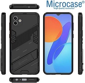 Resim Microcase Samsung Galaxy A04 Matrix Serisi Armor Standlı Perfect Koruma Kılıf - Siyah AL3416 