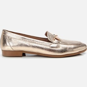 Resim Kadın Gold Tokalı Şık Klasik Loafer Altın 