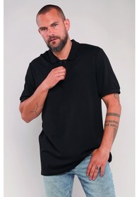 Resim Gabria Polo Yaka Erkek T-shirt Siyah 
