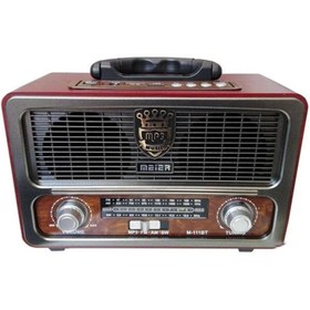 Resim Meier M-111bt Şarjlı Nostaljik Radyo Bluetootlu-kumandalı Usb\u002Fsd\u002Fmp3 