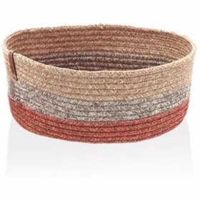 Resim The Mia Jüt Oval Sepet Bambu Kiremit SPT0033 24x15x12cm 