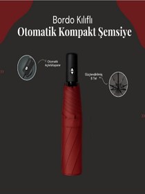 Resim Bordo Kılıflı Otomatik Kompakt Şemsiyee Bordo 
