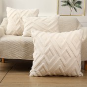 Resim 2 adet Yumuşak Peluş Kar Tanesi Kadife Krem Beyaz Yastık Kılıfı, Büyük Rombo Desen, Yatak Odası Dekoru, Oturma Odası Dekoru, Çoklu Renk Seçenekleri, Yastık İçi Yok 