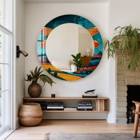 Resim Mozaik Yusufçuk Yuvarlak Ayna - Yok / 60 cm 