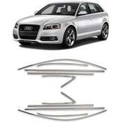 Resim Araba Alışveriş Audi A3 Hb Sportif 12 Parça Tam Tur Metal Krom Cam Çıta Seti 