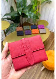 Resim Premium Gift Rose Box - Lily Kırmızı Hakiki Deri Kadın Cüzdan Kırmızı Gül Kutusu Rose 