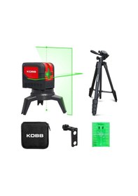 Resim Kobb Kbl92gtp 30 Metre Profesyonel Yatay Ve Dikey Otomatik Hizalamalı Yeşil Çapraz Çizgi Lazer, 2 Noktalı Şakül Lazer Distomat + Mini Tripod + Tripod 