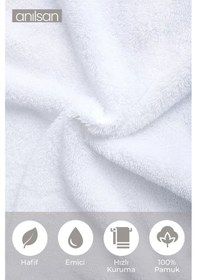 Resim 10'lu Büyük Banyo Havlusu - 90x150 Cm, 650gr, %100pamuk, Spa Ve Otel Havlusu, Günlük Kullanıma Uygun Beyaz 