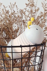 Resim ORİJİNALDÜKKAN Sevimli Tırtıl Şarjlı Gece Masa Lambası Beyaz Katlanabilir Led Işıklı 