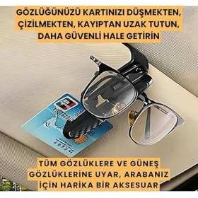 Resim Platinum Araç Içi Gözlük, Kart, Kartvizit Tutucu, Çift Taraflı Klipsli Güneş Gözlüğü Tutucu 