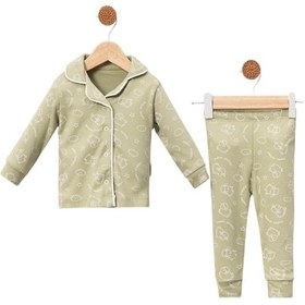 Resim Celira Yeşil Pijama Takımı 6 Ay,9 Ay,12 Ay Erkek Bebek Yeşil 