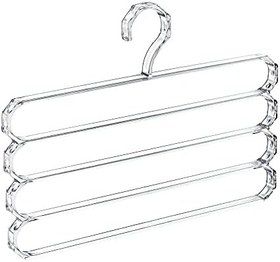 Resim Deconox Kristal 4 Gözlü Pratik Pantolon ve Etek Askısı (Şeffaf), Kristal Kravat ve Fular Askısı 