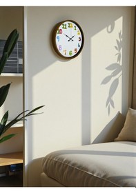 Resim Büro Ev Ofis Çocuk Odası Duvar Saati İçin 36cm Kahve Mekanizma Diğer 