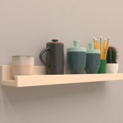Resim Setli Duvar Rafı 120 cm Krem ( Parlak ) 