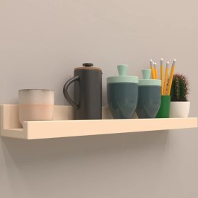 Resim Setli Duvar Rafı 120 cm Krem ( Parlak ) 