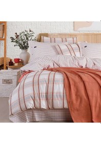 Resim Blue Marine Tek Kişilik Nevresimli Pike Takımı Nautical Kiremit Kiremit 