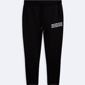 Resim Beli Lastikli Slogan Baskılı Siyah Eşofman Siyah 