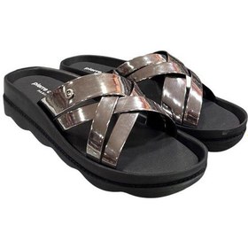 Resim Pierre Cardin Dolgu Topuk Anatomik Taban Bayan Terlik Platin 