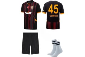 Resim Alaturka Mix 2023/2024 Sezon Victor OSIMHEN45 Siyah Alternatif Çocuk Futbol Formasıı Maske Hediyeli 4'lü Set 