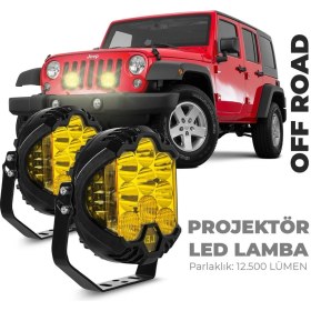 Resim Ahmet Otomotiv Off-Road Projektör Shooter LED Lamba Sarı 5inç 