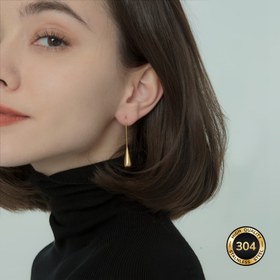Resim Anti-alerjik 18K altın kaplama damla şeklinde paslanmaz çelik küpeler, solmaya karşı dayanıklı, rahat ve açık bej renkli, sevgililer ve anneler için doğum günü hediyeleri. 