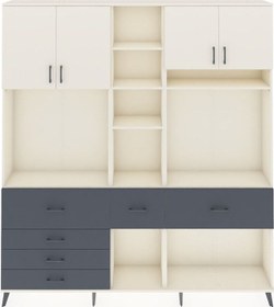 Resim Arges Dolap 11 Raflı 6 Çekmeceli 4 Kapaklı 220x30x243 Aytaşı-aytaşı/antrasit Aytası/antrasıt 