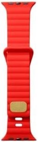 Resim Gpack Apple Watch 4 5 40mm ile Uyumlu Silikon Kordon, Metal Tokalı, Ayarlanabilir, Kırmızı 
