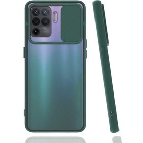 Resim Mobilefix Reno 5 Lite Kılıf Lensi Kapak - Koyu Yeşil Koyu Yeşil 