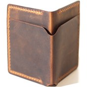 Resim Kişiye Isme Özel Bifold Dik Para Bölmeli Deri Cüzdan Camel 