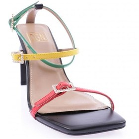 Resim Dgn K9004 Kadin Küt Burun Bantli Topuklu Sandalet K9004-1748-R1644 Siyah 