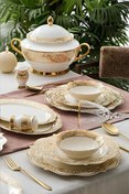 Resim Acar Jasmine 60 Parça 12 Kişilik Gold Porselen Yemek Takımı 