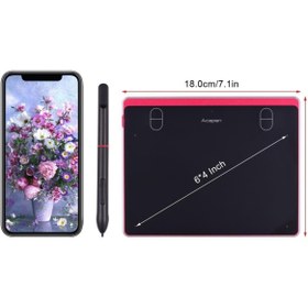 Resim Acepen AP604 Kırmızı 6x4" 8192 Seviye Basınç Çizim Grafik Tablet 