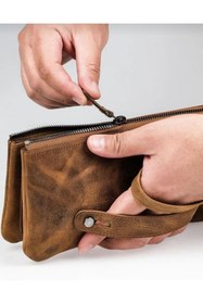 Resim Vintage Leather Hakiki Deri Erkek El Çantası 