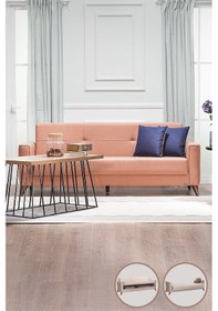 Resim Modalife Star Üçlü Kanepe Yataklı/Sandıklı Somon 