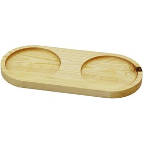 Resim 2 Bölmeli - Oval Açık Renk Sade Ahşap Yağdanlık Altlık 27x12.5cm 4741 12 Izgara 