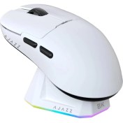 Resim Ajazz AJ159 Pro 3 Modlu 8000Hz 26.000 Dpı Manyetik Şarj Istasyonlu Paw 3395 Optik Sensör Gaming Mouse (Beyaz) 