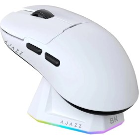 Resim Ajazz AJ159 Pro 3 Modlu 8000Hz 26.000 Dpı Manyetik Şarj Istasyonlu Paw 3395 Optik Sensör Gaming Mouse (Beyaz) 