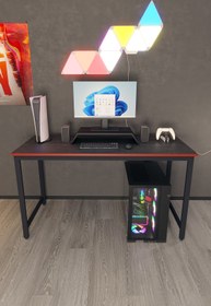 Resim Flinder Siyah Oyuncu Masası 60x140 Cm, Siyah Renk Bilgisayar Masası, Gamer Masası, Gaming Masa 