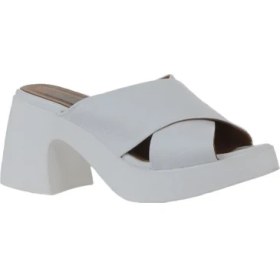 Resim Bueno Shoes Beyaz Deri Kadın Topuklu Terlik 01WY12201 01WY12201 
