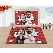 Resim Bk Gift Kişiye Özel Sevgililer Karikatürlü 1000 Parça Profesyonel Puzzle-16 