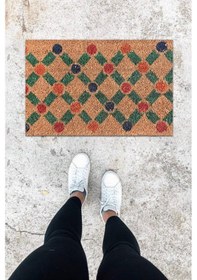 Resim Dijital Baskı Renkli Geometrik Desen Kapı Önü Paspası K-1021 