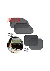 Resim Dashanshop 8 Parça Evrensel Araç Cam Güneşlik Siperliği Uv Koruma Otomobil Perdesi Siyah 