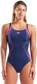 Resim Graphic Swimsuit Swim Pro Back Kadın Lacivert Yüzücü Mayo 011182790 