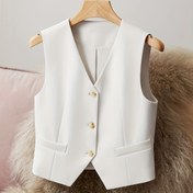 Resim Şık Tek Renk Kadın Yeleği - Premium Hissiyatlı, Çok Yönlü ve Benzersiz Tasarımlı Kısa Crop Top 